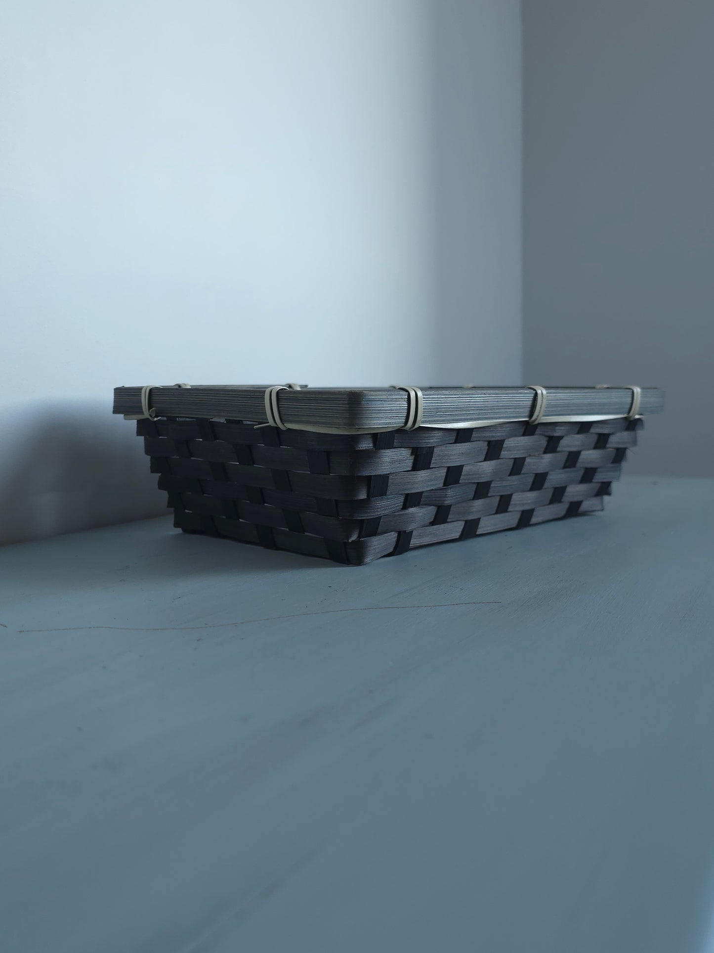 Panier en Bambou Noir - 25.7 x 18 x 7.5 cm