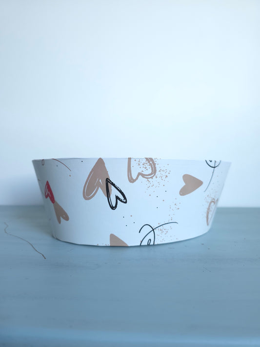 Corbeille Carton Ovale (Coeurs)