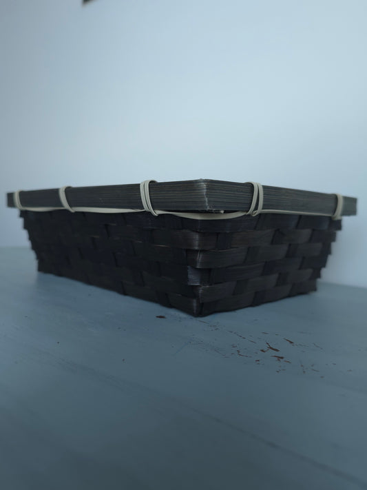 Panier en Bambou Noir - 25.7 x 18 x 7.5 cm